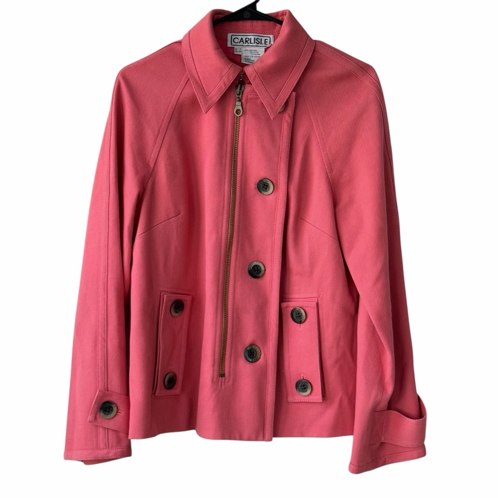 Carlisle Women's Wool‎ Blend Short Vibrant Pink Utility Jacket Size 8